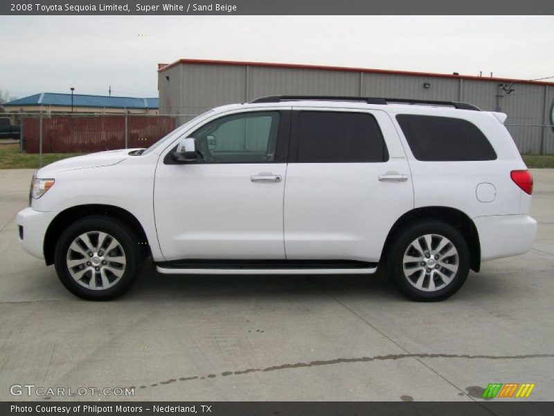 Super White / Sand Beige 2008 Toyota Sequoia Limited