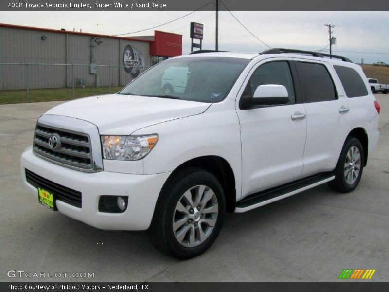 Super White / Sand Beige 2008 Toyota Sequoia Limited
