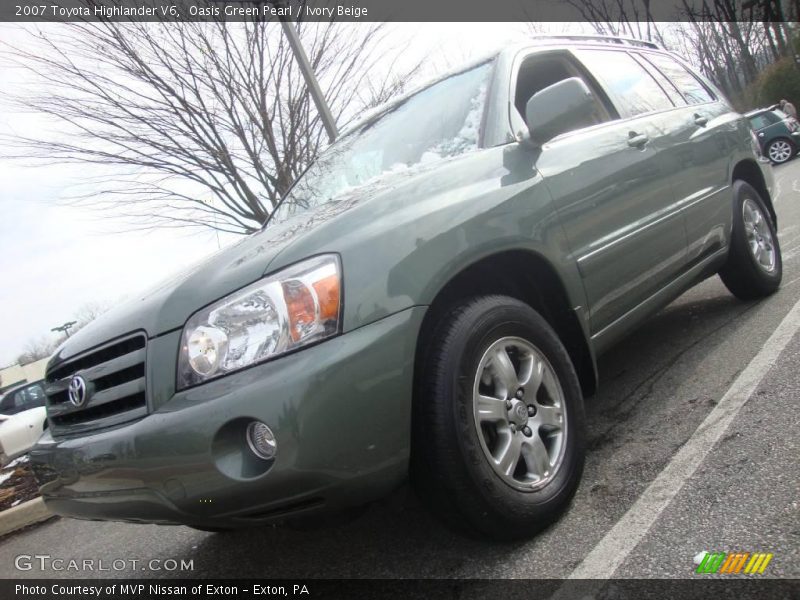 Oasis Green Pearl / Ivory Beige 2007 Toyota Highlander V6