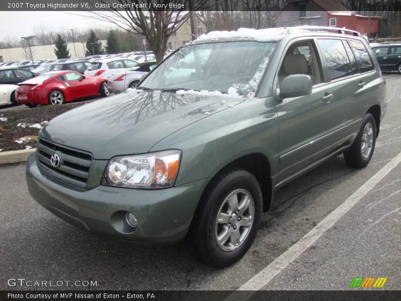 Oasis Green Pearl / Ivory Beige 2007 Toyota Highlander V6