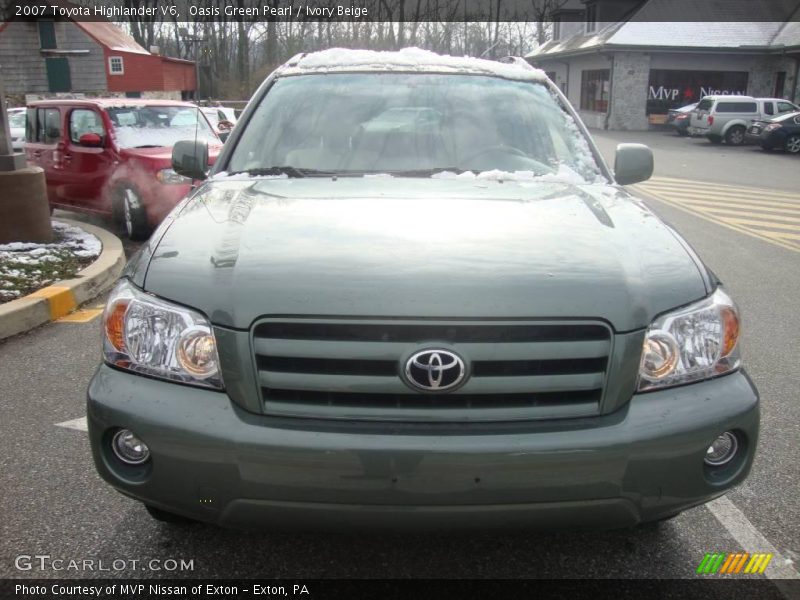 Oasis Green Pearl / Ivory Beige 2007 Toyota Highlander V6