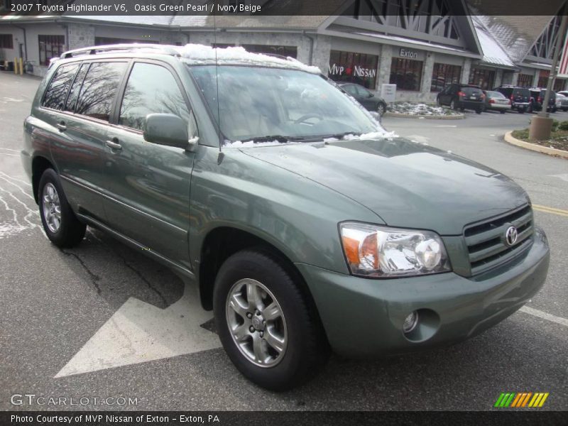 Oasis Green Pearl / Ivory Beige 2007 Toyota Highlander V6