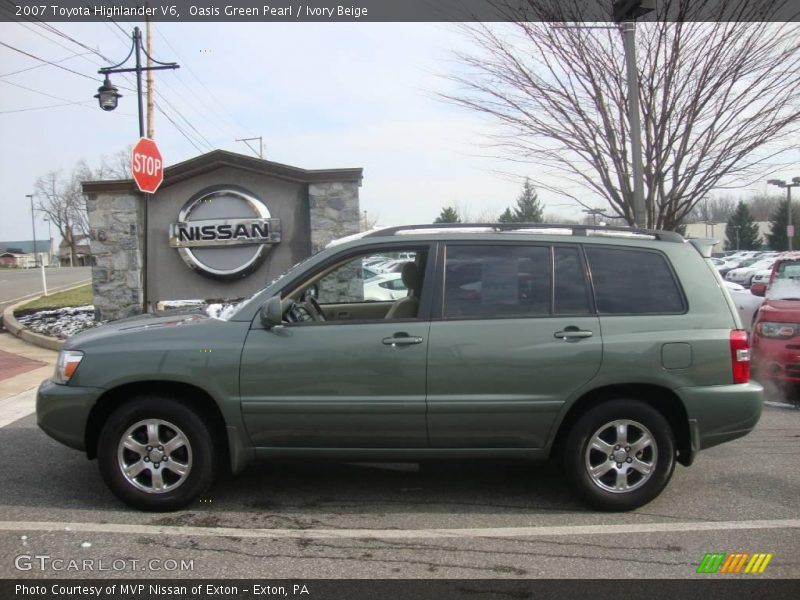 Oasis Green Pearl / Ivory Beige 2007 Toyota Highlander V6