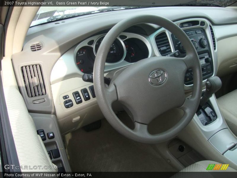 Oasis Green Pearl / Ivory Beige 2007 Toyota Highlander V6