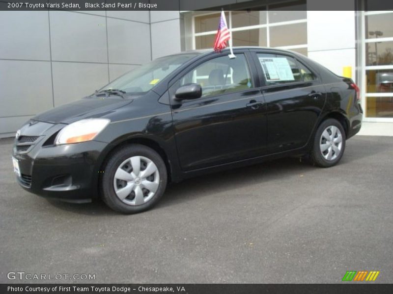 Black Sand Pearl / Bisque 2007 Toyota Yaris Sedan