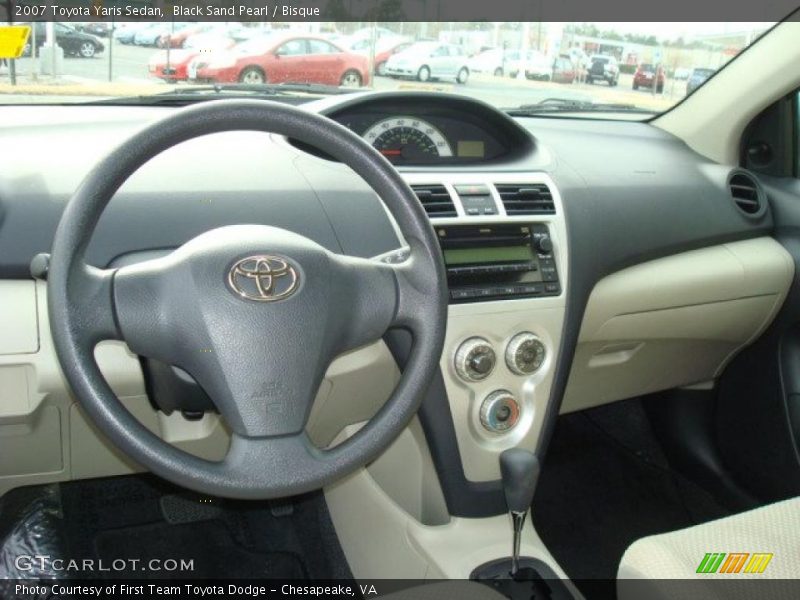 Black Sand Pearl / Bisque 2007 Toyota Yaris Sedan