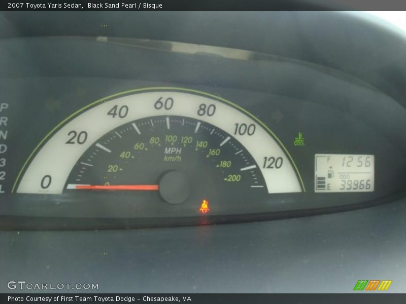 Black Sand Pearl / Bisque 2007 Toyota Yaris Sedan