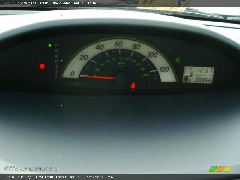 Black Sand Pearl / Bisque 2007 Toyota Yaris Sedan