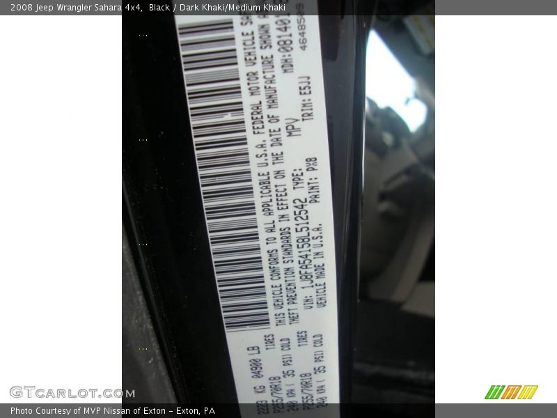Black / Dark Khaki/Medium Khaki 2008 Jeep Wrangler Sahara 4x4