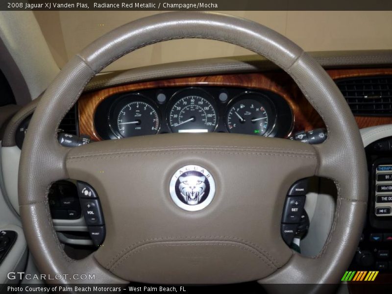 Radiance Red Metallic / Champagne/Mocha 2008 Jaguar XJ Vanden Plas