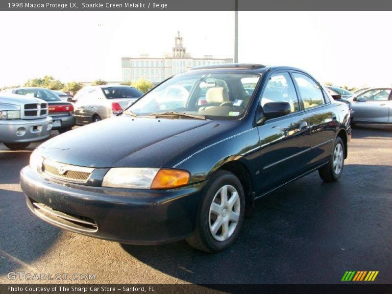 Sparkle Green Metallic / Beige 1998 Mazda Protege LX