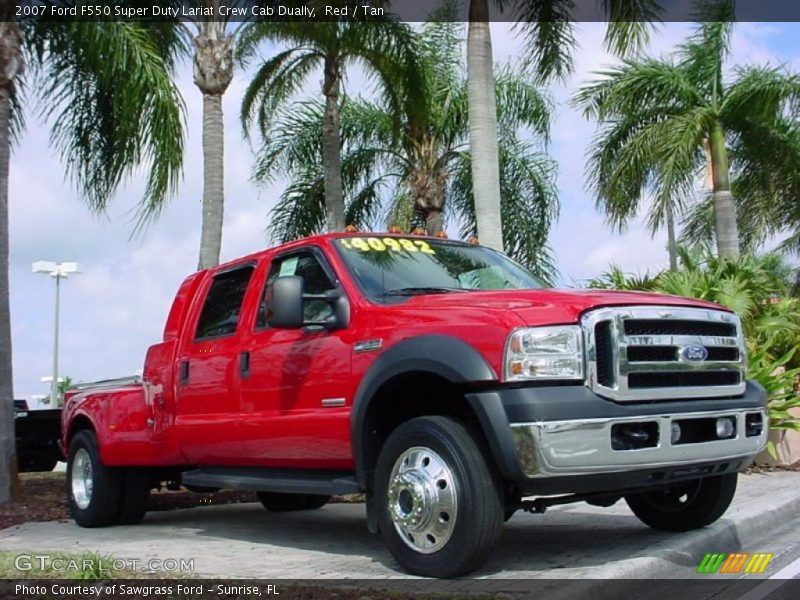 Red / Tan 2007 Ford F550 Super Duty Lariat Crew Cab Dually