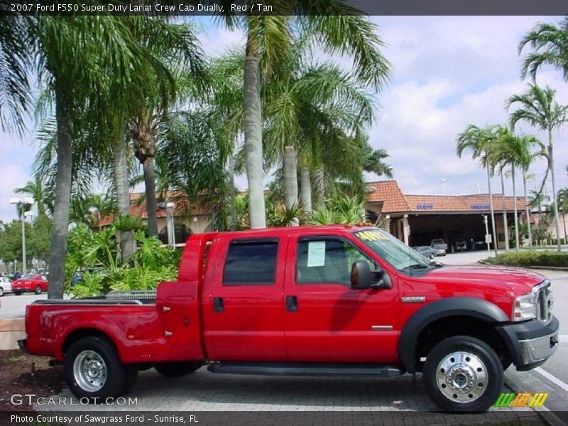 Red / Tan 2007 Ford F550 Super Duty Lariat Crew Cab Dually