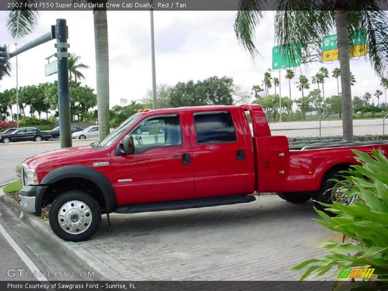 Red / Tan 2007 Ford F550 Super Duty Lariat Crew Cab Dually