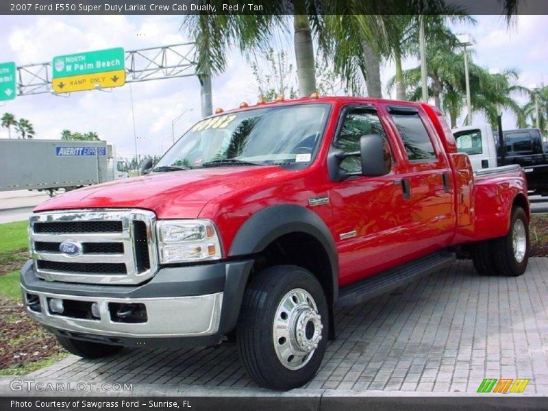 Red / Tan 2007 Ford F550 Super Duty Lariat Crew Cab Dually