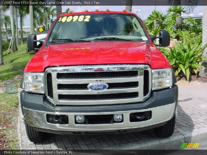 Red / Tan 2007 Ford F550 Super Duty Lariat Crew Cab Dually