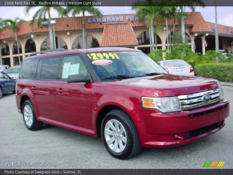Redfire Metallic / Medium Light Stone 2009 Ford Flex SE
