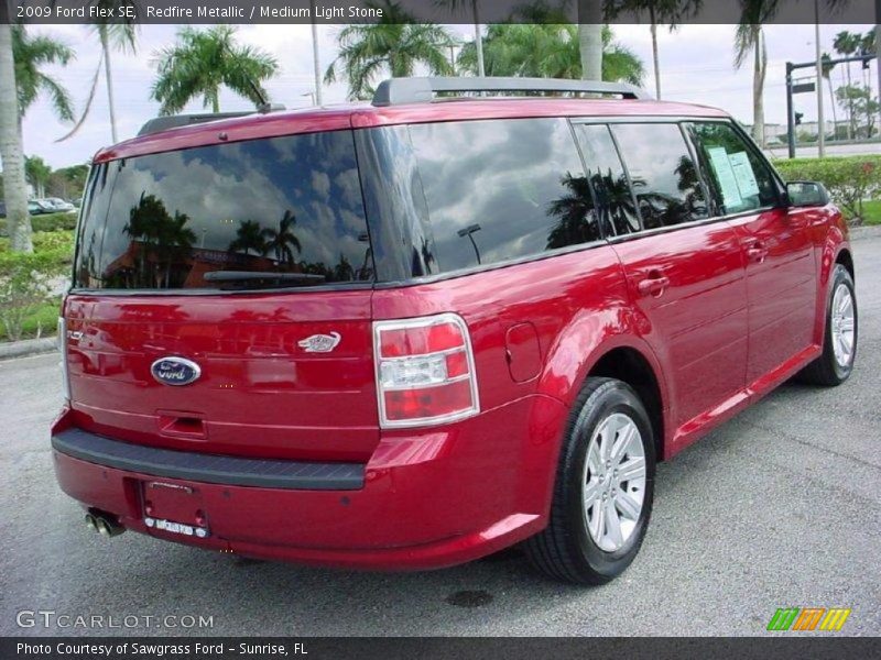 Redfire Metallic / Medium Light Stone 2009 Ford Flex SE