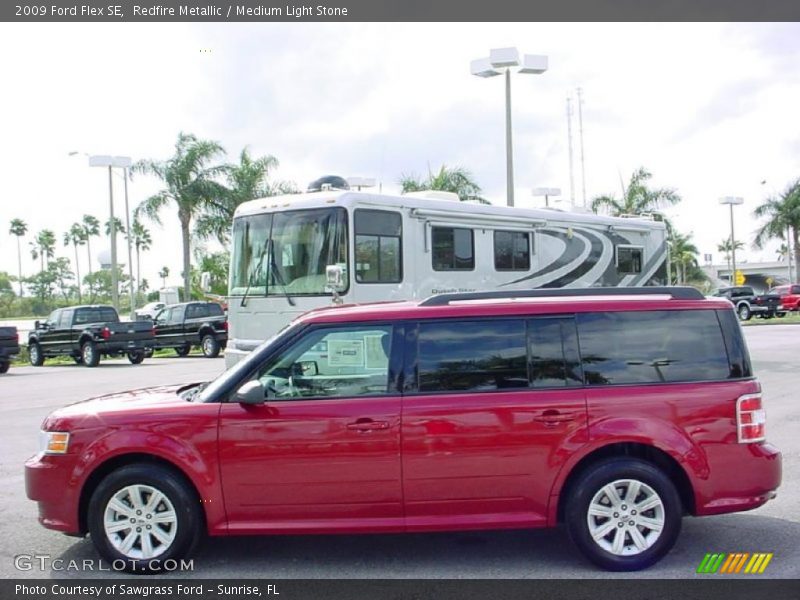 Redfire Metallic / Medium Light Stone 2009 Ford Flex SE