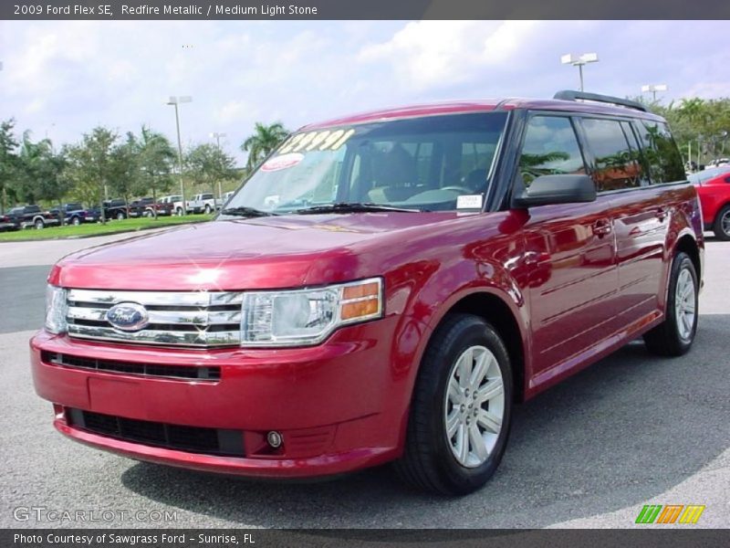 Redfire Metallic / Medium Light Stone 2009 Ford Flex SE