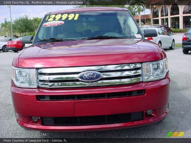 Redfire Metallic / Medium Light Stone 2009 Ford Flex SE
