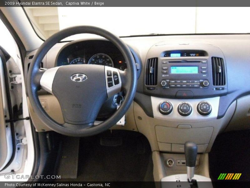 Captiva White / Beige 2009 Hyundai Elantra SE Sedan