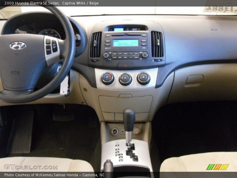 Captiva White / Beige 2009 Hyundai Elantra SE Sedan