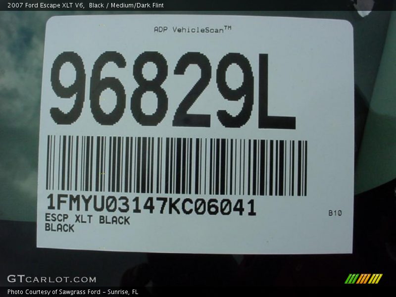 Black / Medium/Dark Flint 2007 Ford Escape XLT V6