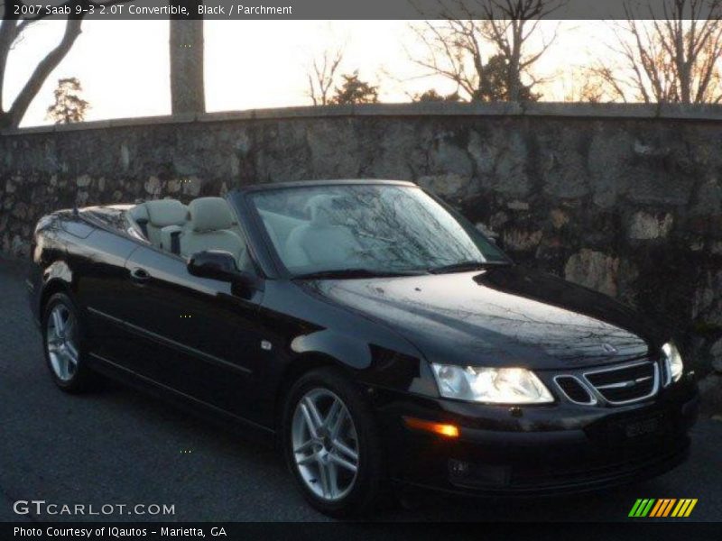 Black / Parchment 2007 Saab 9-3 2.0T Convertible