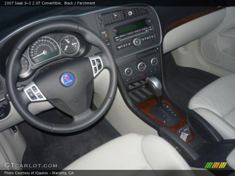 Black / Parchment 2007 Saab 9-3 2.0T Convertible