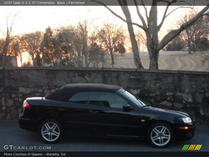 Black / Parchment 2007 Saab 9-3 2.0T Convertible
