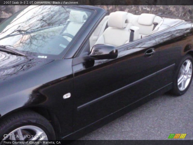 Black / Parchment 2007 Saab 9-3 2.0T Convertible