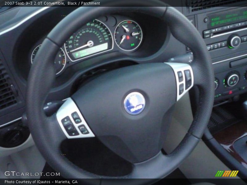 Black / Parchment 2007 Saab 9-3 2.0T Convertible