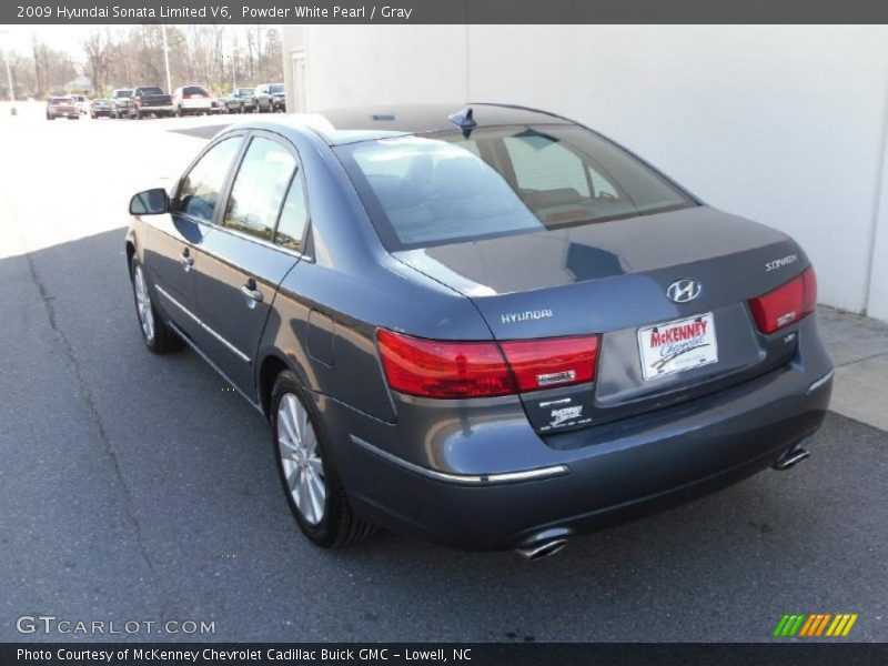 Powder White Pearl / Gray 2009 Hyundai Sonata Limited V6