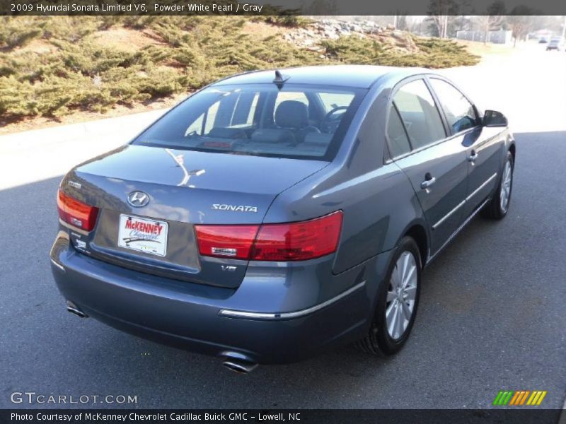 Powder White Pearl / Gray 2009 Hyundai Sonata Limited V6