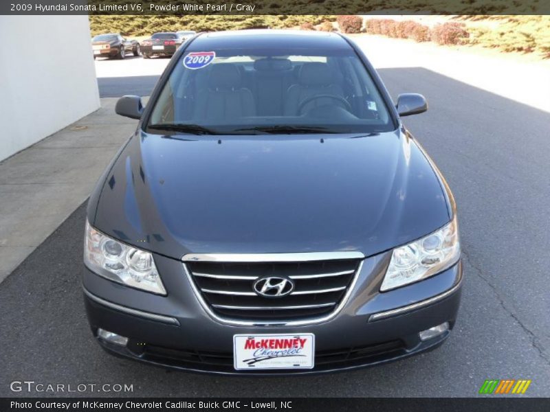 Powder White Pearl / Gray 2009 Hyundai Sonata Limited V6