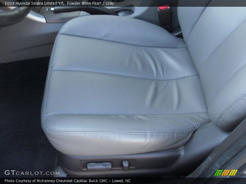 Powder White Pearl / Gray 2009 Hyundai Sonata Limited V6