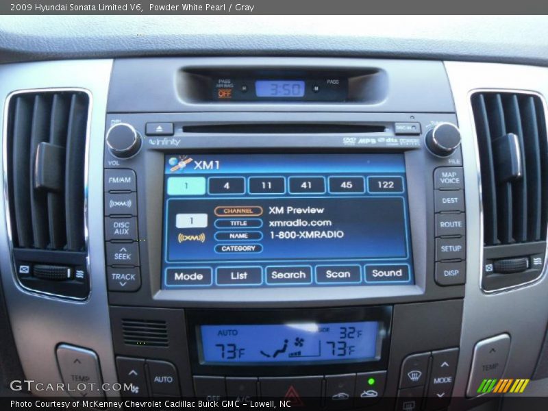 Powder White Pearl / Gray 2009 Hyundai Sonata Limited V6