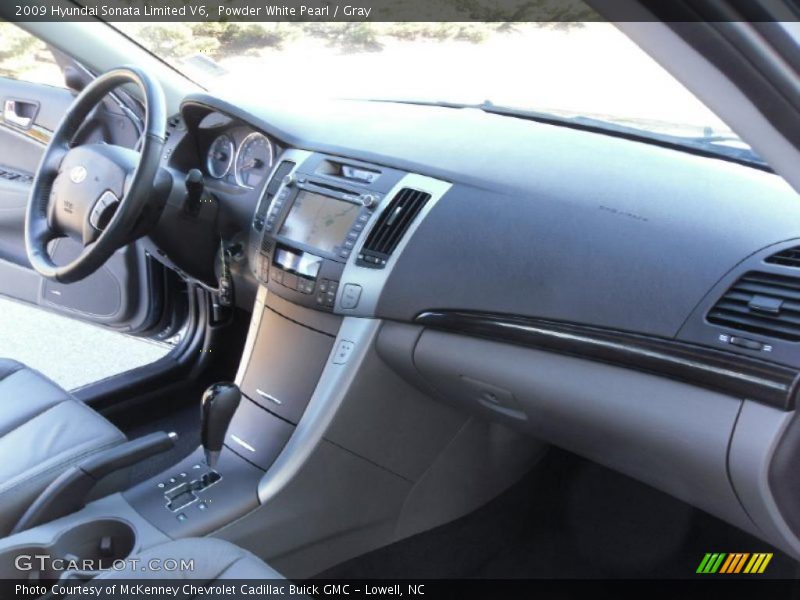 Powder White Pearl / Gray 2009 Hyundai Sonata Limited V6