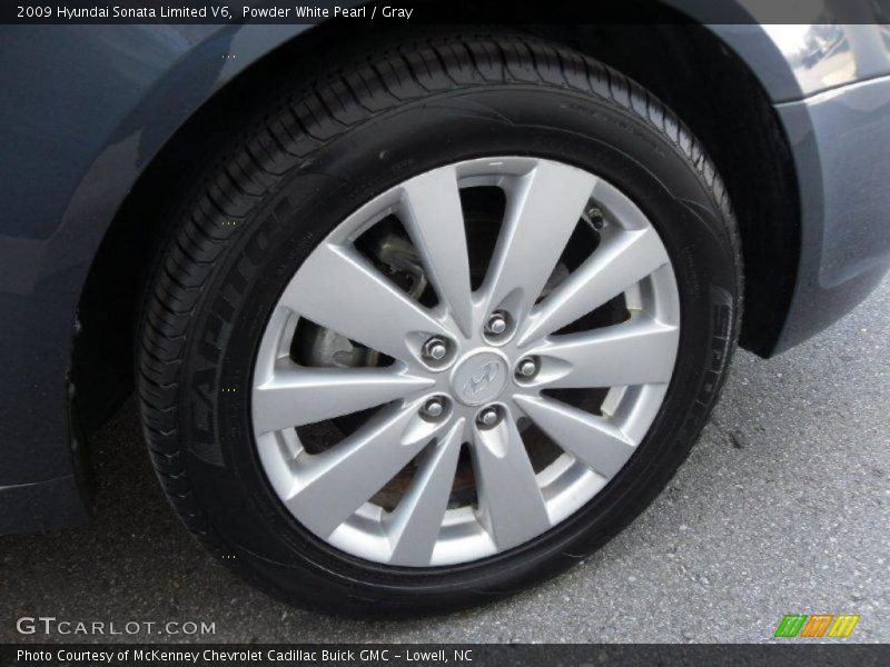 Powder White Pearl / Gray 2009 Hyundai Sonata Limited V6