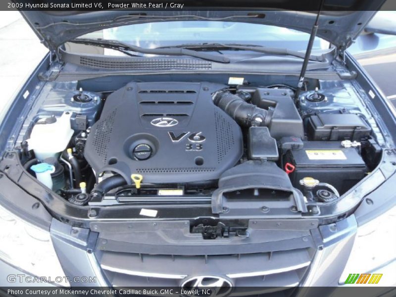 Powder White Pearl / Gray 2009 Hyundai Sonata Limited V6
