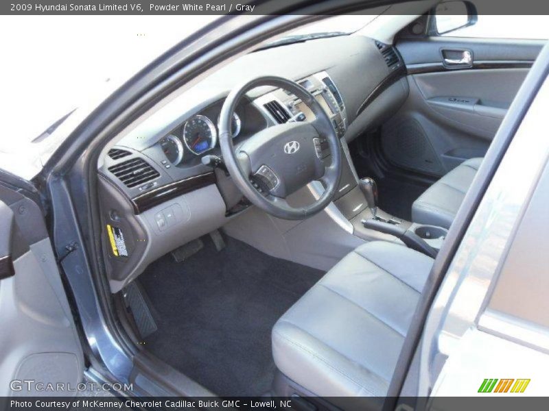 Powder White Pearl / Gray 2009 Hyundai Sonata Limited V6