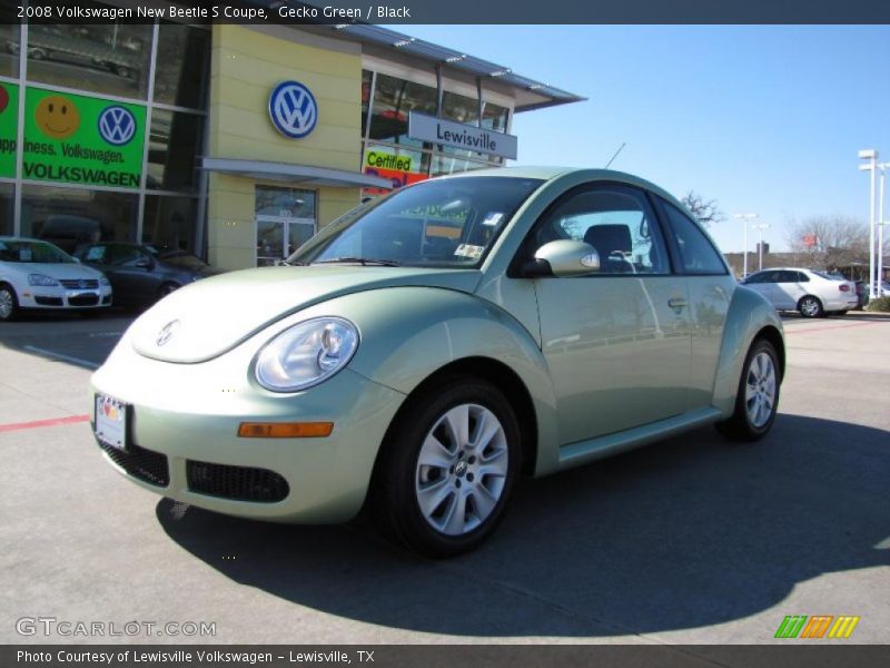 Gecko Green / Black 2008 Volkswagen New Beetle S Coupe
