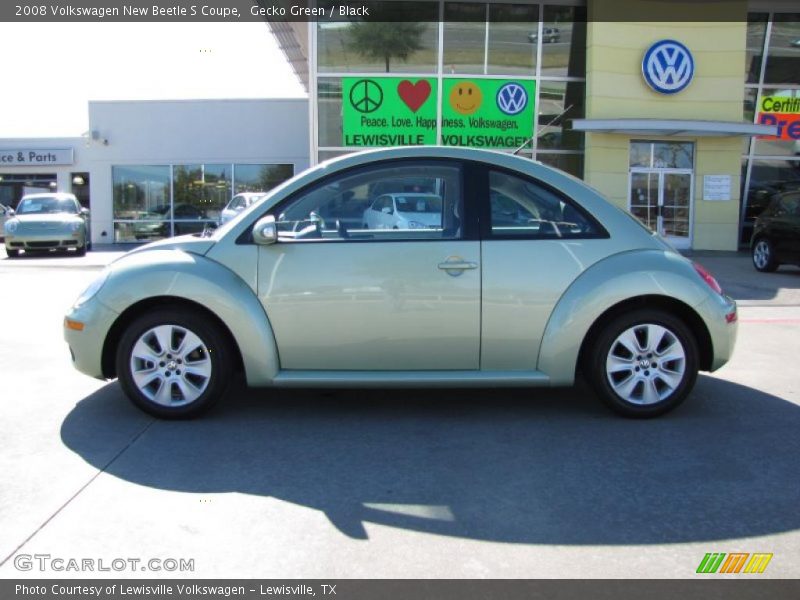 Gecko Green / Black 2008 Volkswagen New Beetle S Coupe