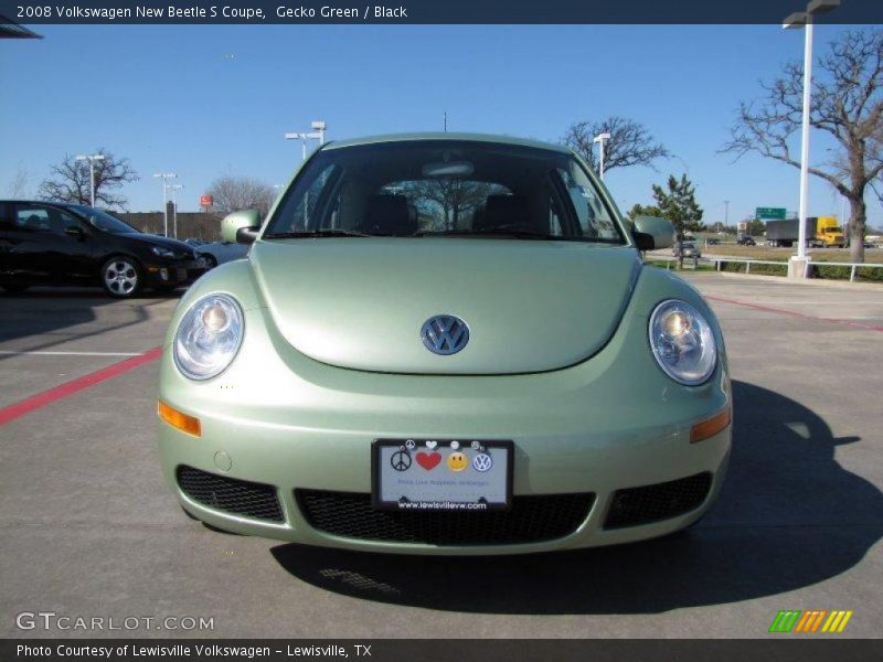Gecko Green / Black 2008 Volkswagen New Beetle S Coupe
