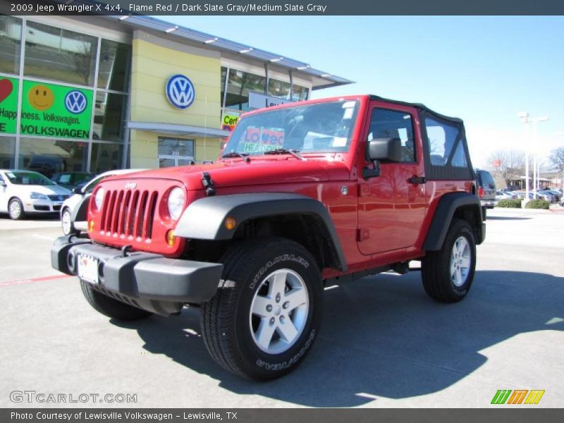 Flame Red / Dark Slate Gray/Medium Slate Gray 2009 Jeep Wrangler X 4x4