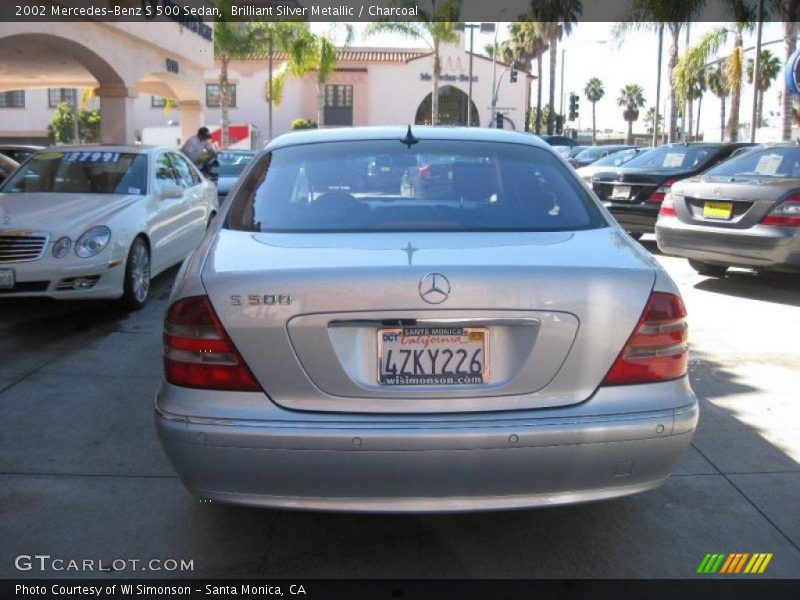 Brilliant Silver Metallic / Charcoal 2002 Mercedes-Benz S 500 Sedan