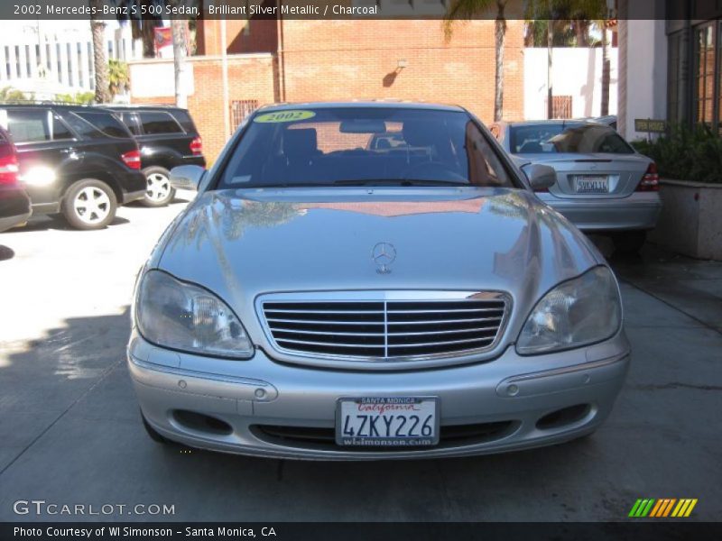 Brilliant Silver Metallic / Charcoal 2002 Mercedes-Benz S 500 Sedan