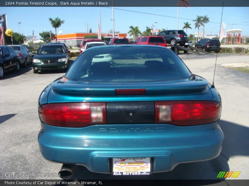 Dark Aqua Metallic / Black 1994 Pontiac Firebird Coupe