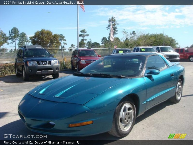 Dark Aqua Metallic / Black 1994 Pontiac Firebird Coupe